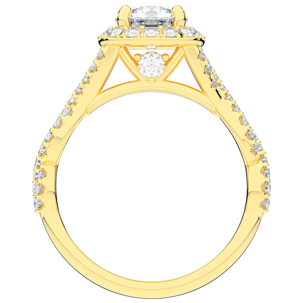 1.30CT.TW ROUND LAB DIAMOND HALO ENGAGEMENT RING - Nazarelle
