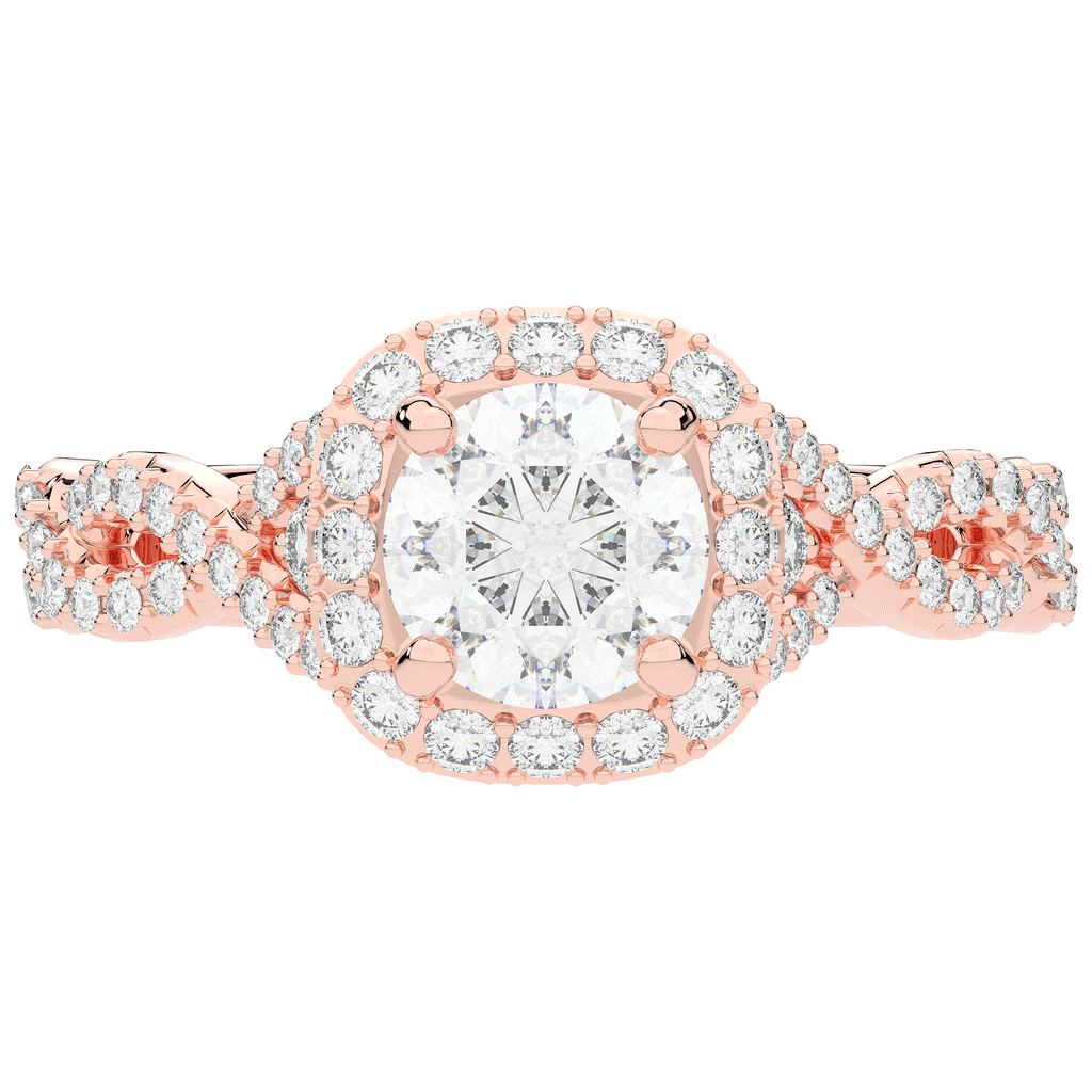 1.30CT.TW ROUND LAB DIAMOND HALO ENGAGEMENT RING - Nazarelle