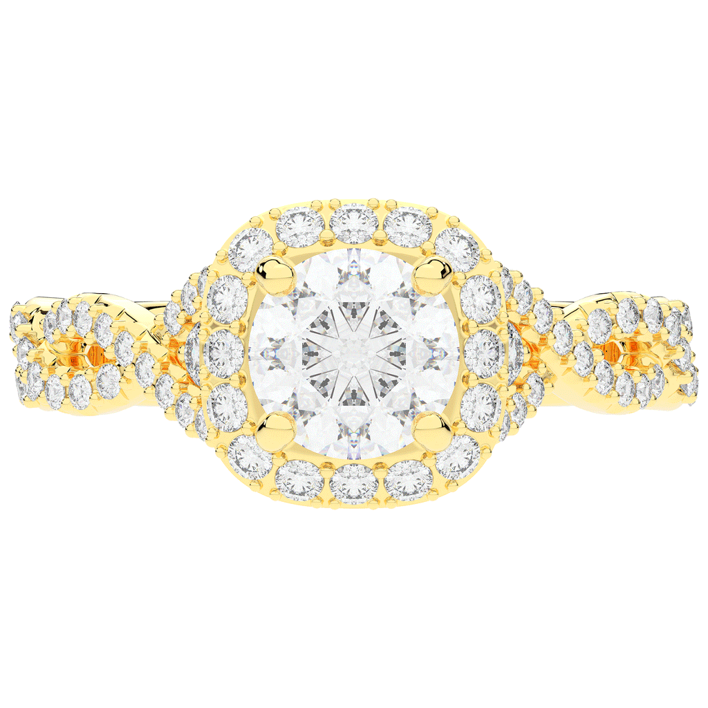 1.30CT.TW ROUND LAB DIAMOND HALO ENGAGEMENT RING - Nazarelle