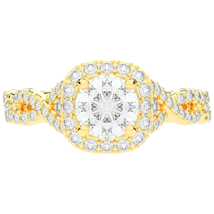 1.30CT.TW ROUND LAB DIAMOND HALO ENGAGEMENT RING - Nazarelle