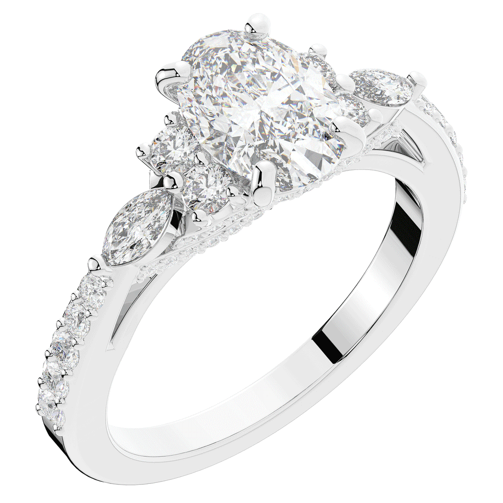 1.35CT.TW OVAL LAB DIAMOND ENGAGEMENT RING - Nazarelle