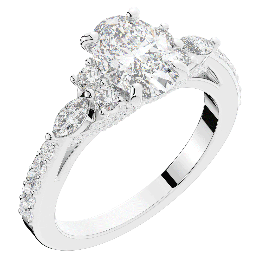1.35CT.TW OVAL LAB DIAMOND ENGAGEMENT RING - Nazarelle