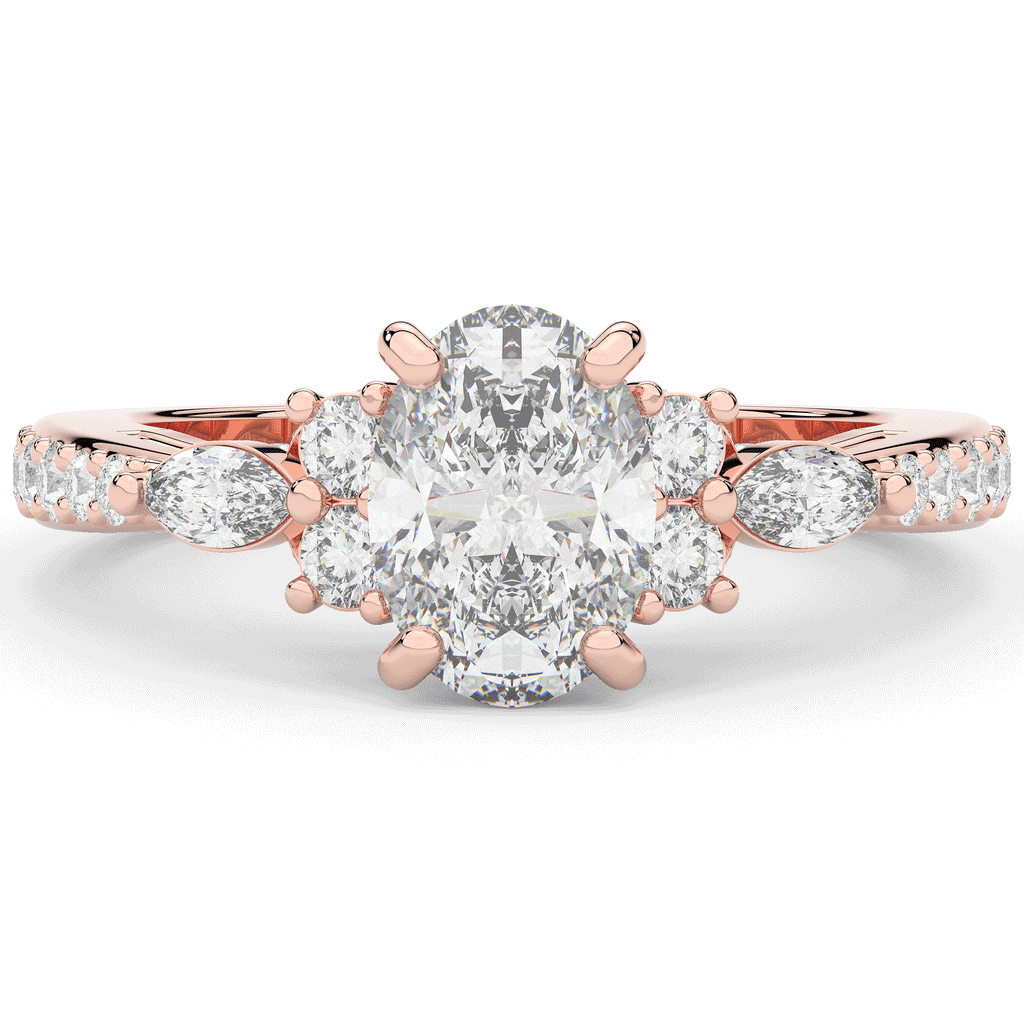 1.35CT.TW OVAL LAB DIAMOND ENGAGEMENT RING - Nazarelle