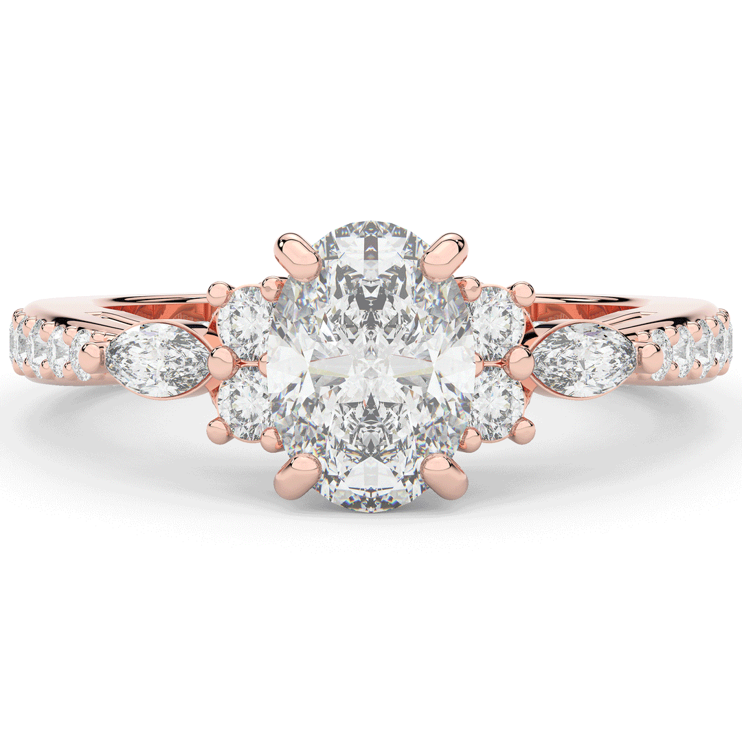 1.35CT.TW OVAL LAB DIAMOND ENGAGEMENT RING - Nazarelle