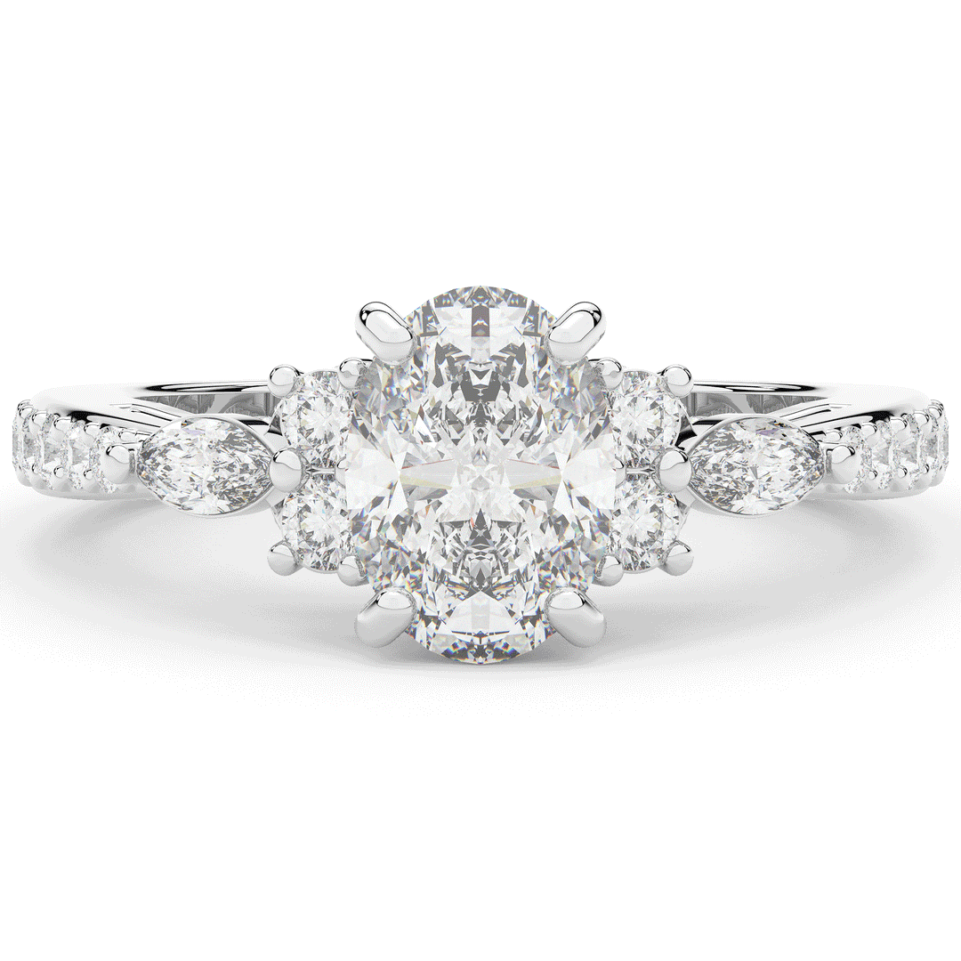 1.35CT.TW OVAL LAB DIAMOND ENGAGEMENT RING - Nazarelle