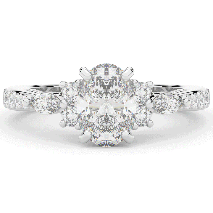1.35CT.TW OVAL LAB DIAMOND ENGAGEMENT RING - Nazarelle