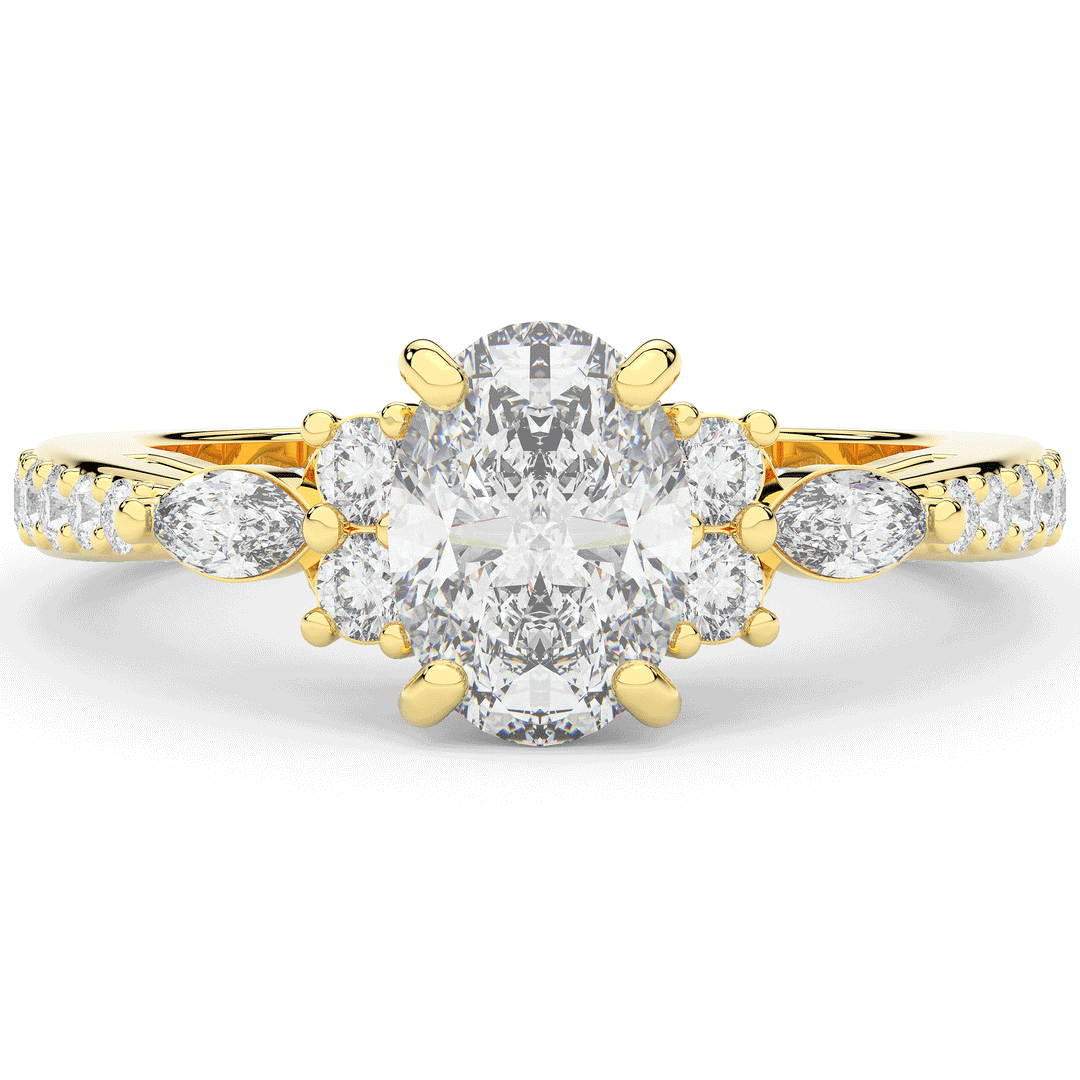 1.35CT.TW OVAL LAB DIAMOND ENGAGEMENT RING - Nazarelle