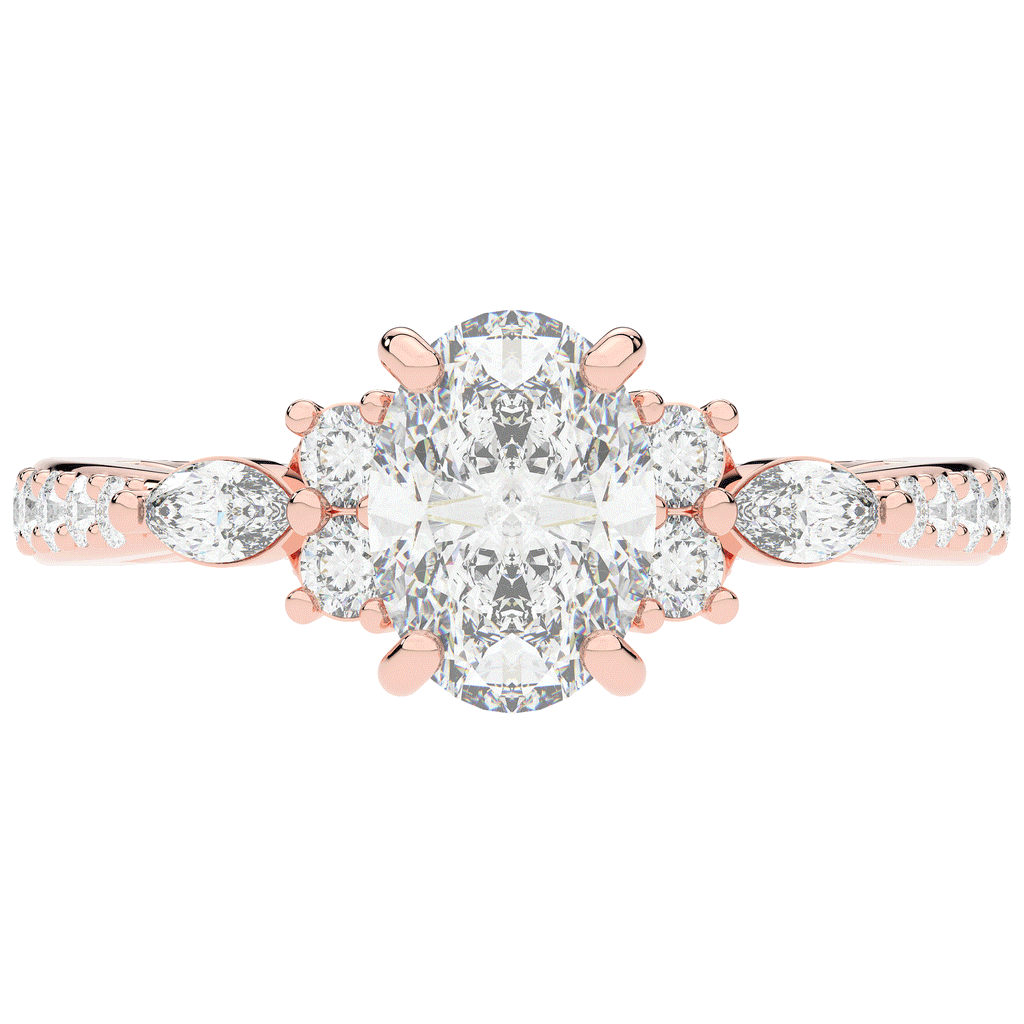 1.35CT.TW OVAL LAB DIAMOND ENGAGEMENT RING - Nazarelle