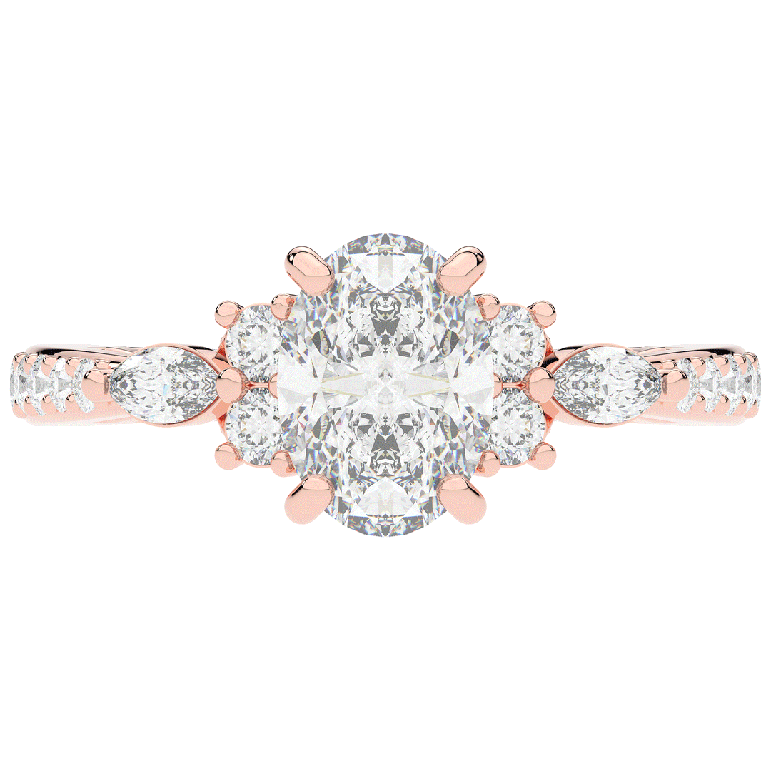1.35CT.TW OVAL LAB DIAMOND ENGAGEMENT RING - Nazarelle