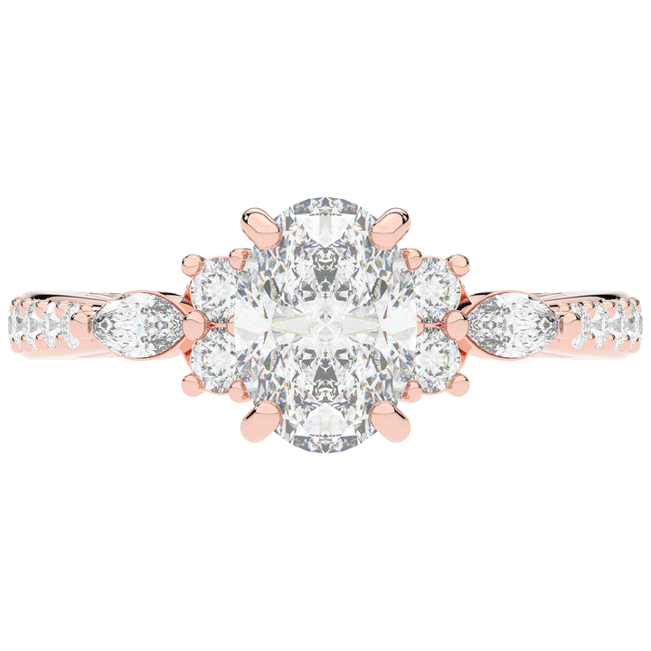 1.35CT.TW OVAL LAB DIAMOND ENGAGEMENT RING - Nazarelle