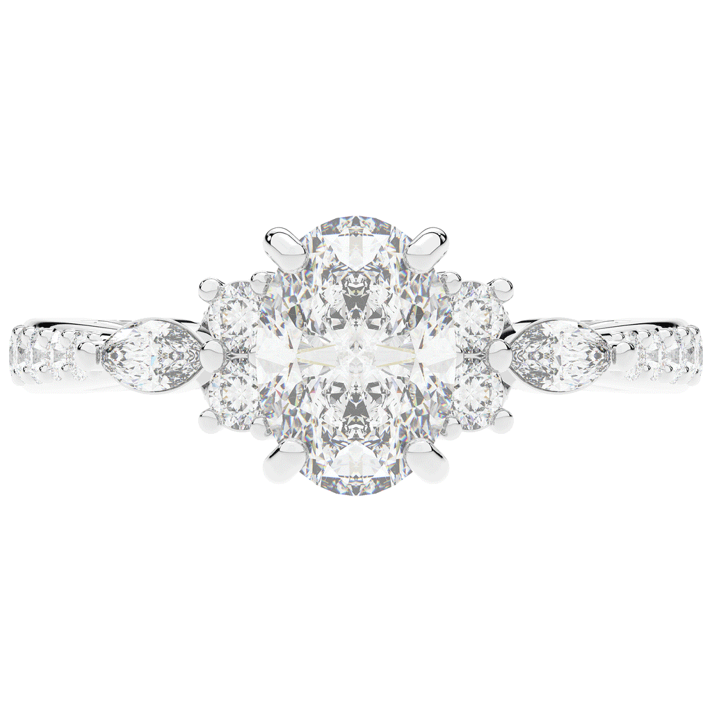 1.35CT.TW OVAL LAB DIAMOND ENGAGEMENT RING - Nazarelle