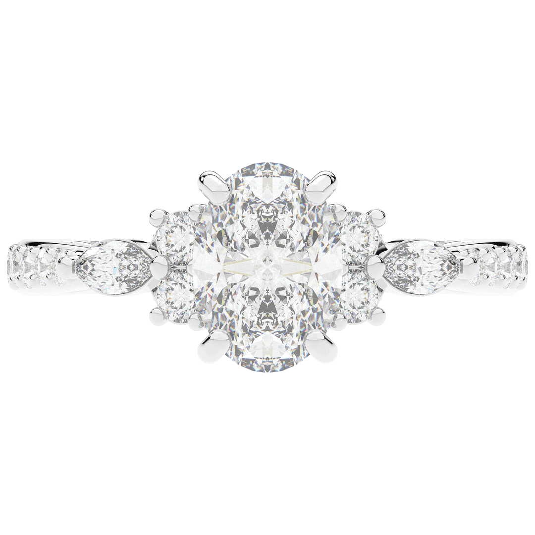 1.35CT.TW OVAL LAB DIAMOND ENGAGEMENT RING - Nazarelle