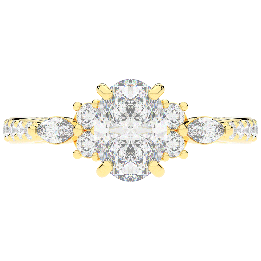1.35CT.TW OVAL LAB DIAMOND ENGAGEMENT RING - Nazarelle