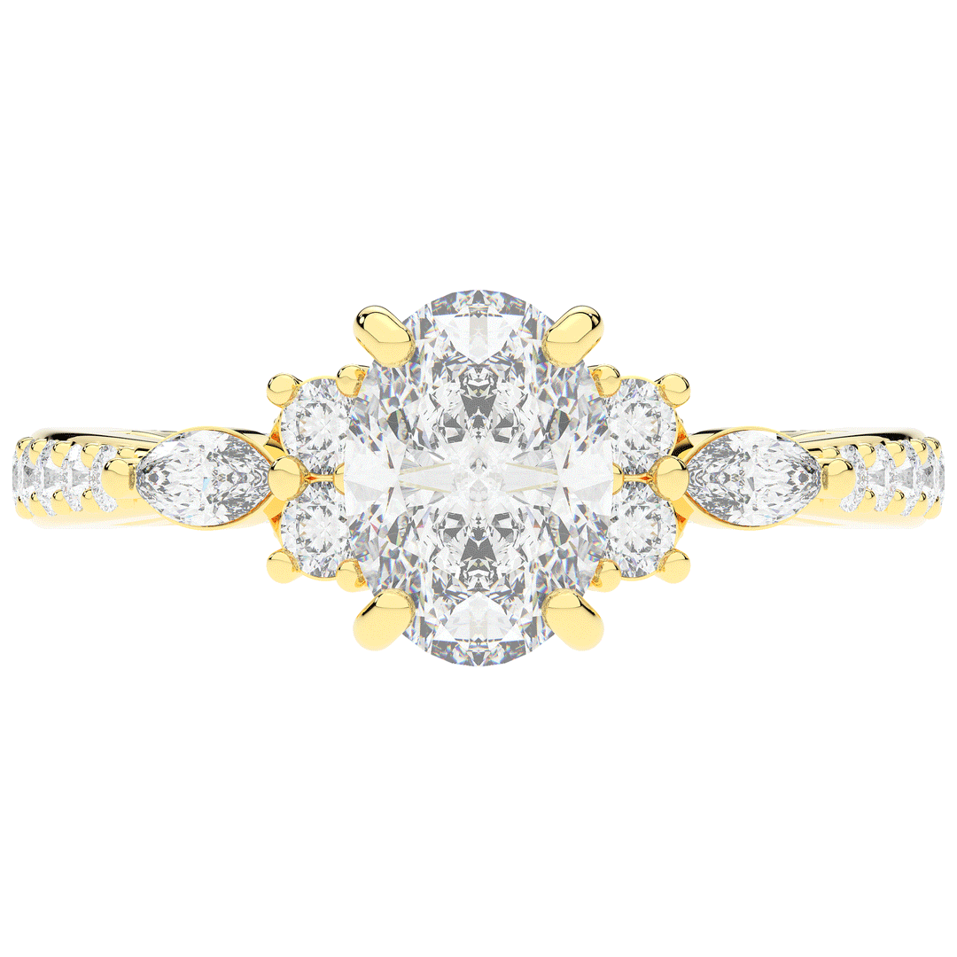 1.35CT.TW OVAL LAB DIAMOND ENGAGEMENT RING - Nazarelle
