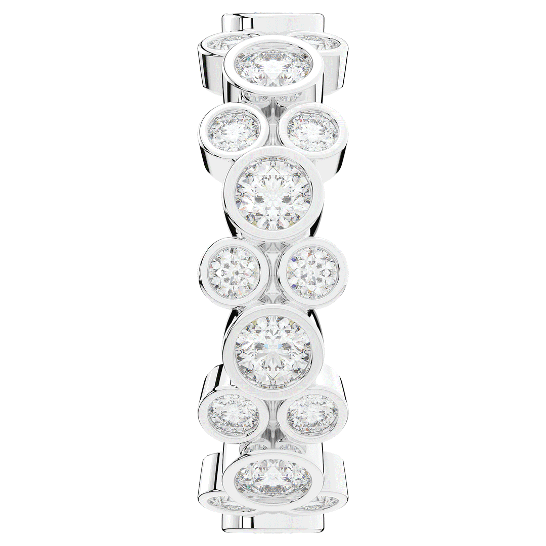 1.80CT.TW ROUND LAB DIAMOND BEZEL SET ETERNITY WEDDING BAND - Nazarelle