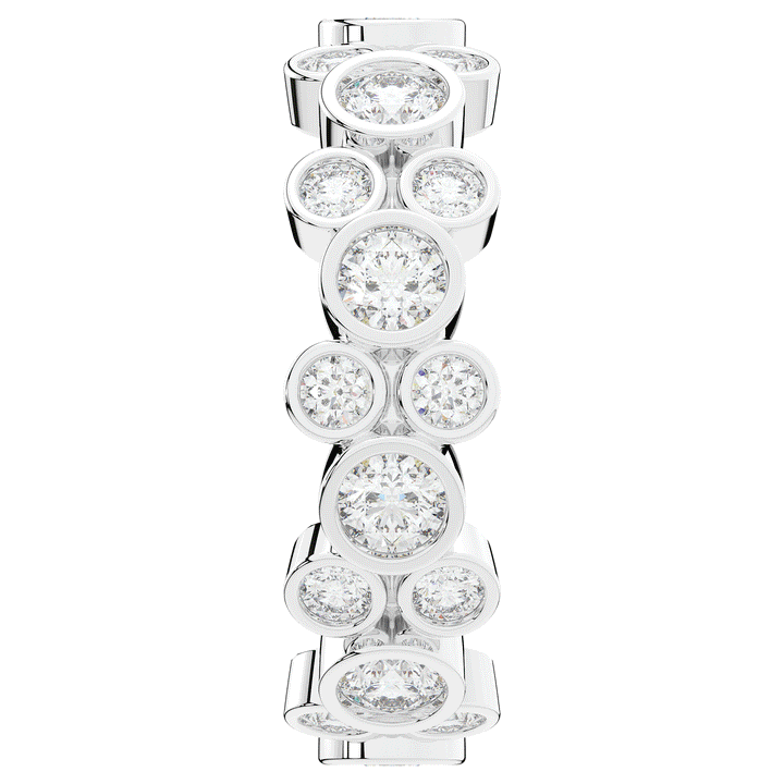 1.80CT.TW ROUND LAB DIAMOND BEZEL SET ETERNITY WEDDING BAND - Nazarelle