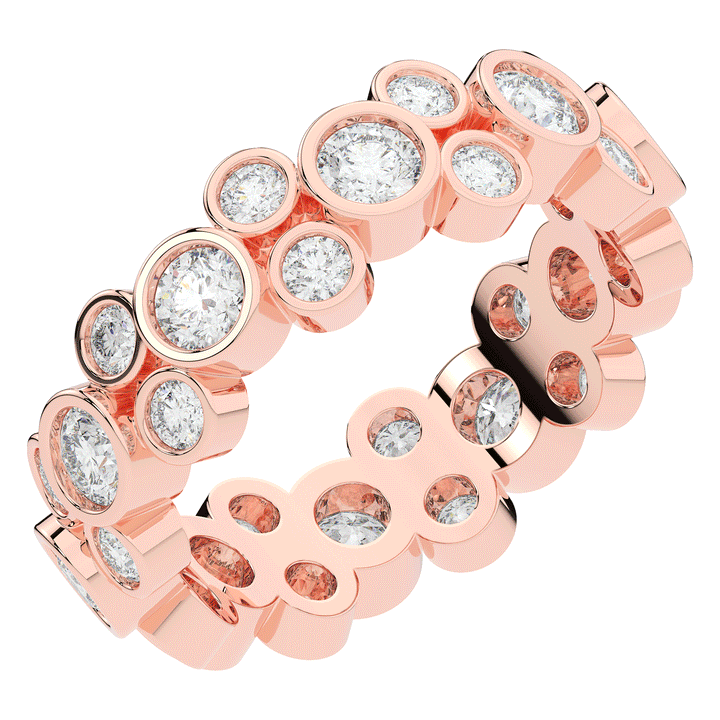 1.80CT.TW ROUND LAB DIAMOND BEZEL SET ETERNITY WEDDING BAND - Nazarelle