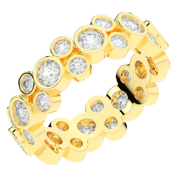 1.80CT.TW ROUND LAB DIAMOND BEZEL SET ETERNITY WEDDING BAND - Nazarelle