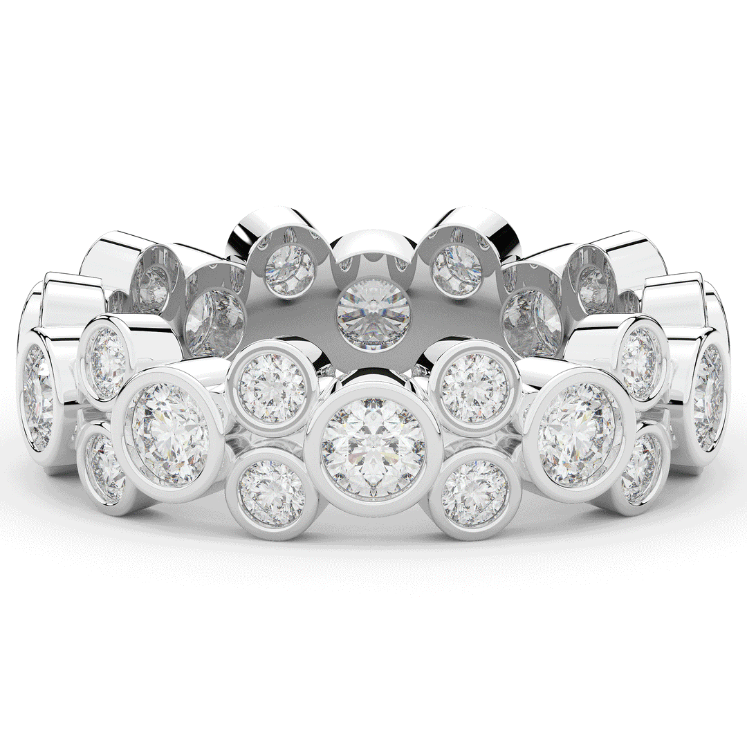1.80CT.TW ROUND LAB DIAMOND BEZEL SET ETERNITY WEDDING BAND - Nazarelle