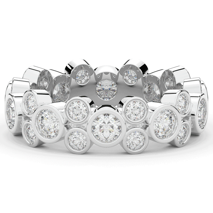 1.80CT.TW ROUND LAB DIAMOND BEZEL SET ETERNITY WEDDING BAND - Nazarelle