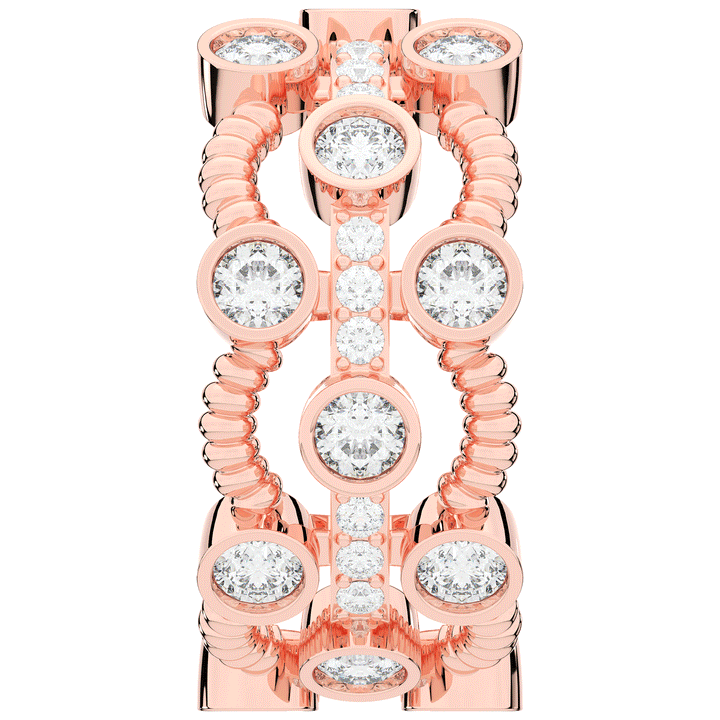 1.90CT.TW ROUND LAB DIAMOND BEZEL SET ETERNITY WEDDING BAND - Nazarelle