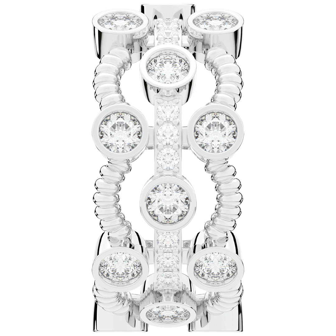 1.90CT.TW ROUND LAB DIAMOND BEZEL SET ETERNITY WEDDING BAND - Nazarelle