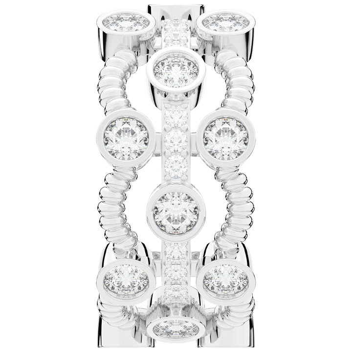 1.90CT.TW ROUND LAB DIAMOND BEZEL SET ETERNITY WEDDING BAND - Nazarelle