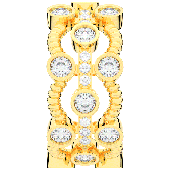 1.90CT.TW ROUND LAB DIAMOND BEZEL SET ETERNITY WEDDING BAND - Nazarelle