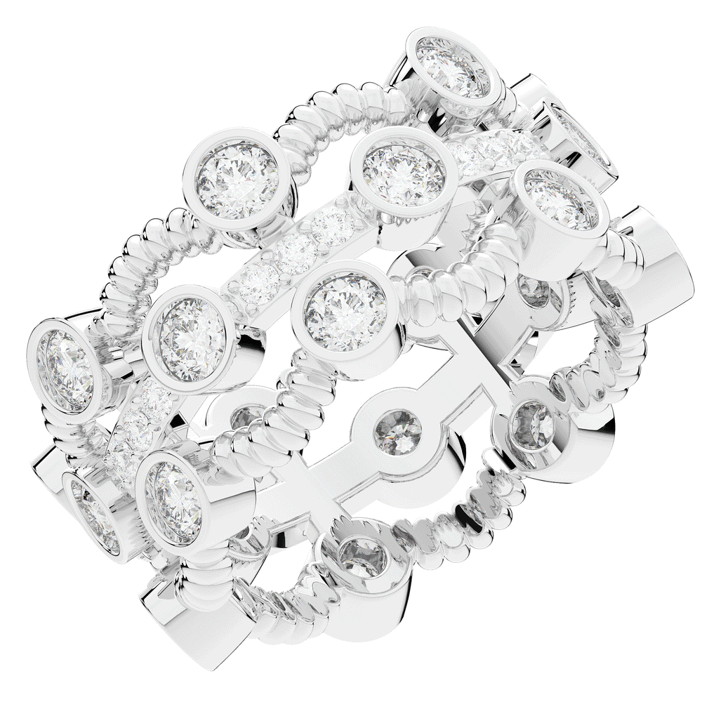 1.90CT.TW ROUND LAB DIAMOND BEZEL SET ETERNITY WEDDING BAND - Nazarelle