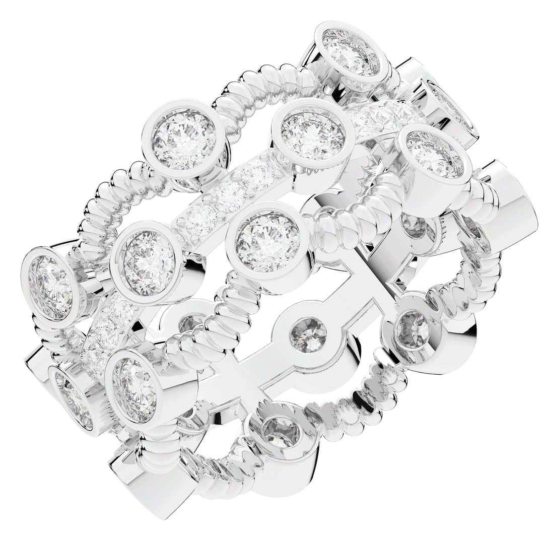 1.90CT.TW ROUND LAB DIAMOND BEZEL SET ETERNITY WEDDING BAND - Nazarelle