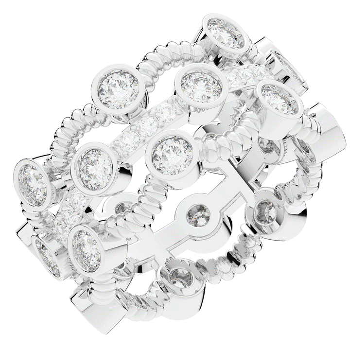 1.90CT.TW ROUND LAB DIAMOND BEZEL SET ETERNITY WEDDING BAND - Nazarelle