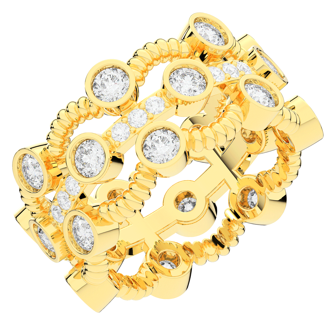 1.90CT.TW ROUND LAB DIAMOND BEZEL SET ETERNITY WEDDING BAND - Nazarelle