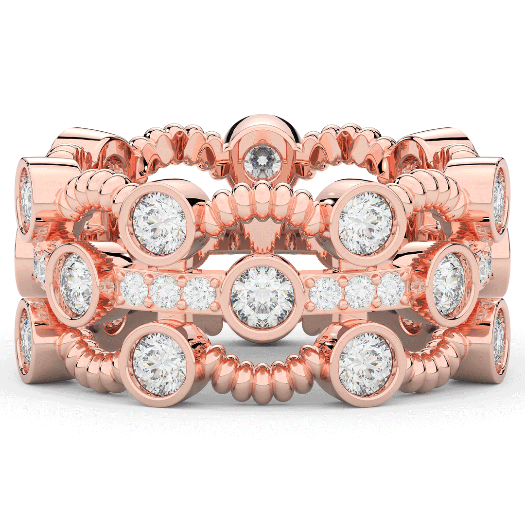 1.90CT.TW ROUND LAB DIAMOND BEZEL SET ETERNITY WEDDING BAND - Nazarelle