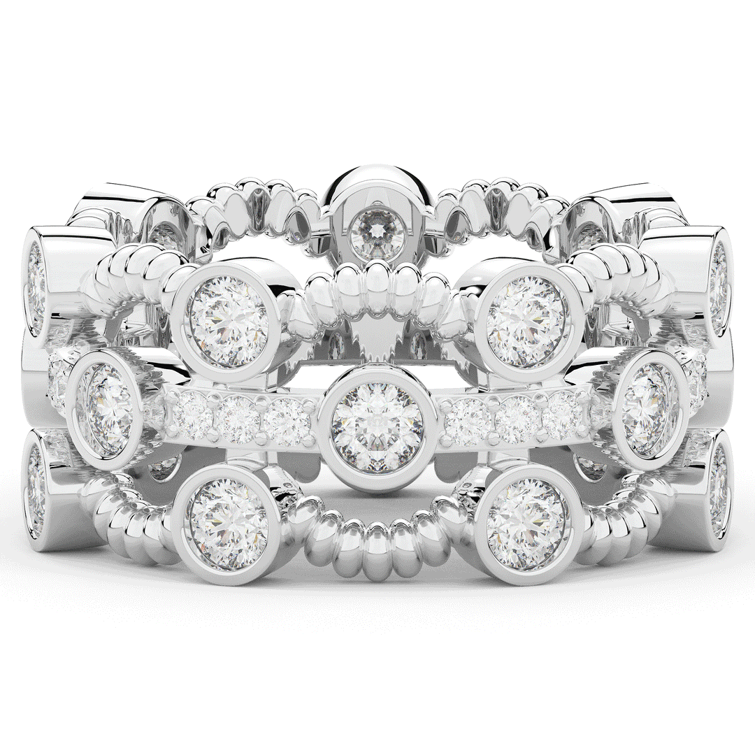 1.90CT.TW ROUND LAB DIAMOND BEZEL SET ETERNITY WEDDING BAND - Nazarelle