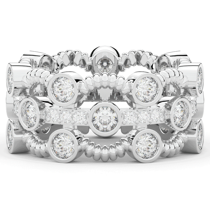 1.90CT.TW ROUND LAB DIAMOND BEZEL SET ETERNITY WEDDING BAND - Nazarelle