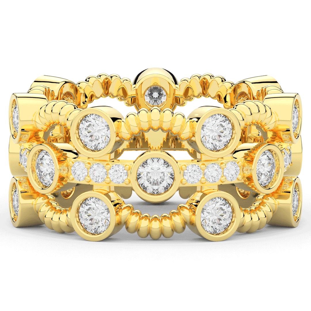 1.90CT.TW ROUND LAB DIAMOND BEZEL SET ETERNITY WEDDING BAND - Nazarelle