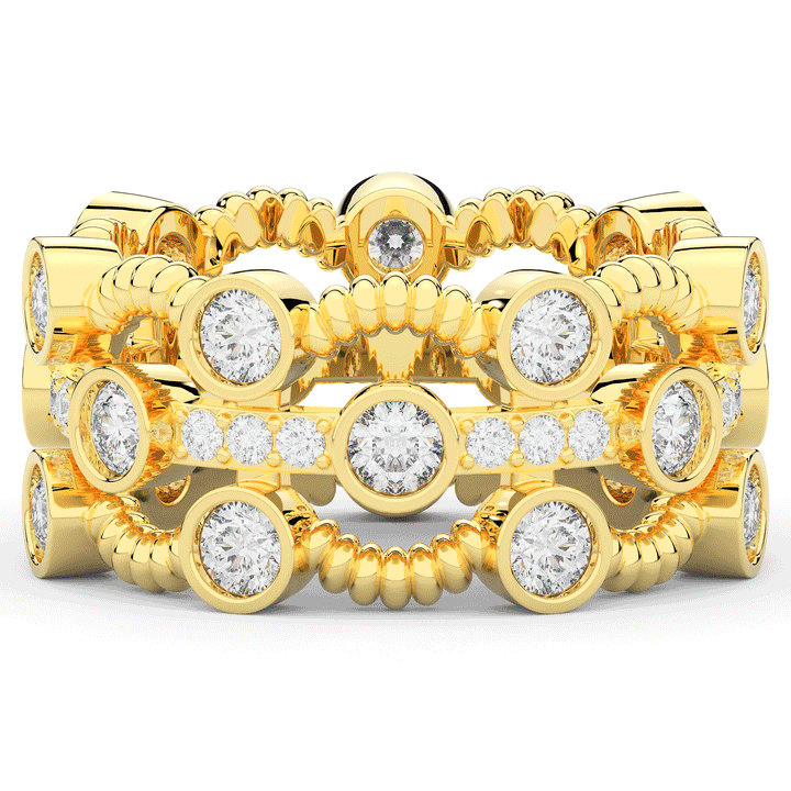 1.90CT.TW ROUND LAB DIAMOND BEZEL SET ETERNITY WEDDING BAND - Nazarelle