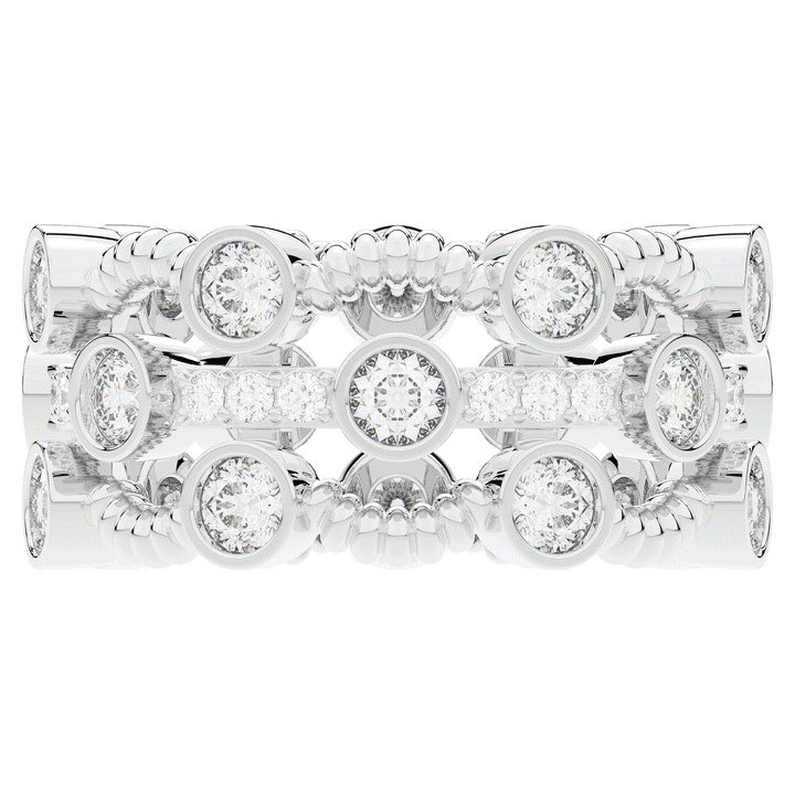 1.90CT.TW ROUND LAB DIAMOND BEZEL SET ETERNITY WEDDING BAND - Nazarelle