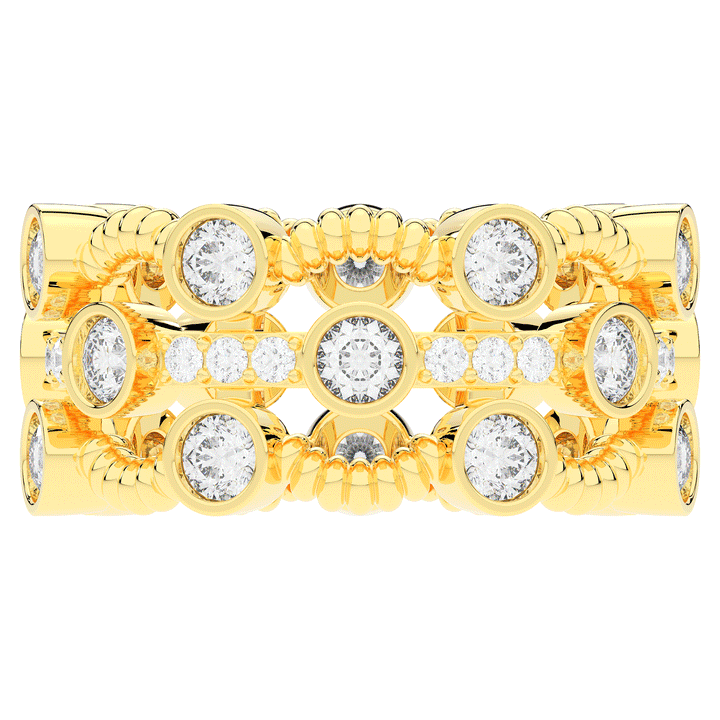 1.90CT.TW ROUND LAB DIAMOND BEZEL SET ETERNITY WEDDING BAND - Nazarelle