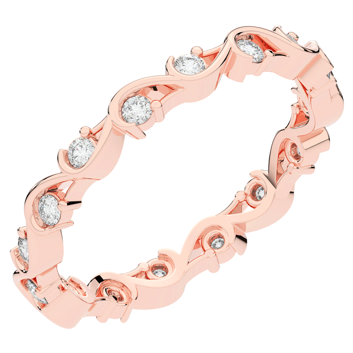 0.25CT.TW ROUND LAB DIAMOND WAVE STYLIZED ETERNITY WEDDING BAND - Nazarelle