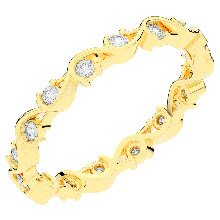 0.25CT.TW ROUND LAB DIAMOND WAVE STYLIZED ETERNITY WEDDING BAND - Nazarelle