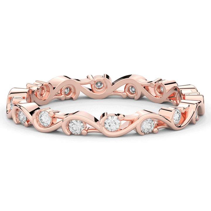 0.25CT.TW ROUND LAB DIAMOND WAVE STYLIZED ETERNITY WEDDING BAND - Nazarelle