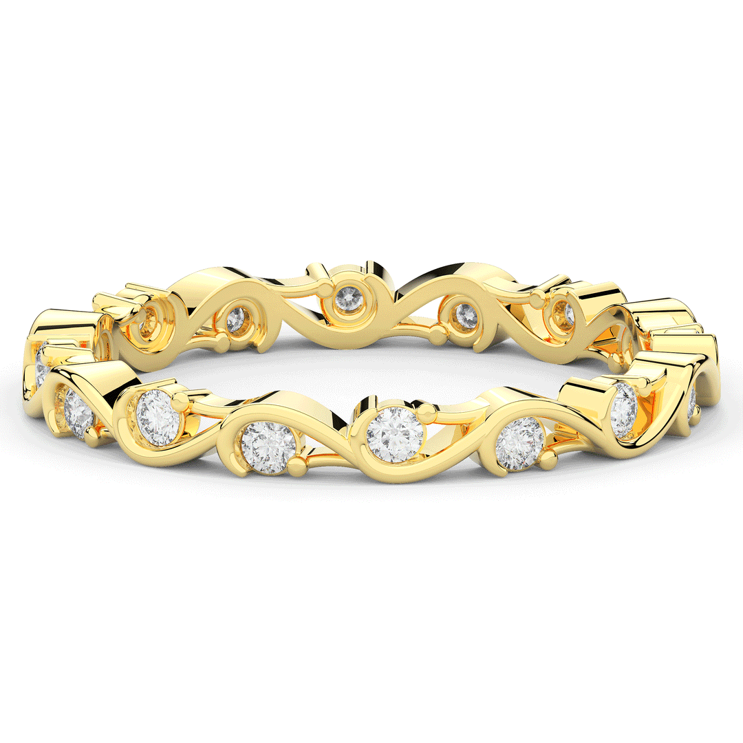 0.25CT.TW ROUND LAB DIAMOND WAVE STYLIZED ETERNITY WEDDING BAND - Nazarelle