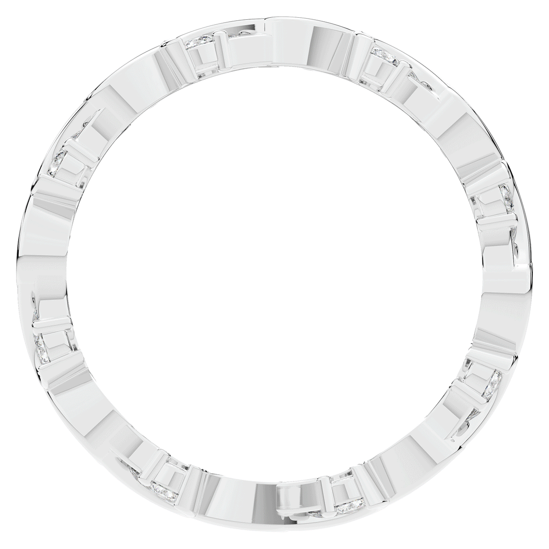 0.25CT.TW ROUND LAB DIAMOND WAVE STYLIZED ETERNITY WEDDING BAND - Nazarelle