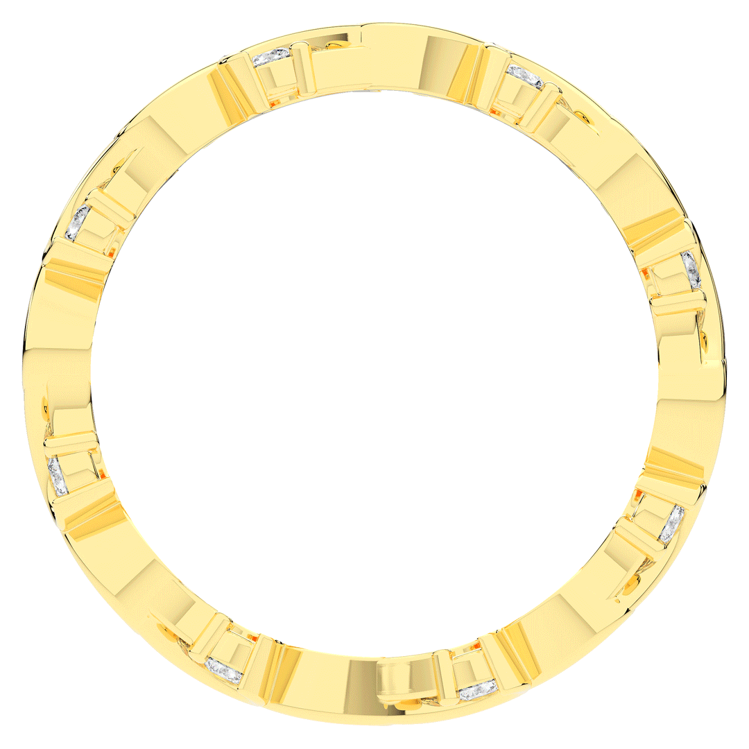 0.25CT.TW ROUND LAB DIAMOND WAVE STYLIZED ETERNITY WEDDING BAND - Nazarelle