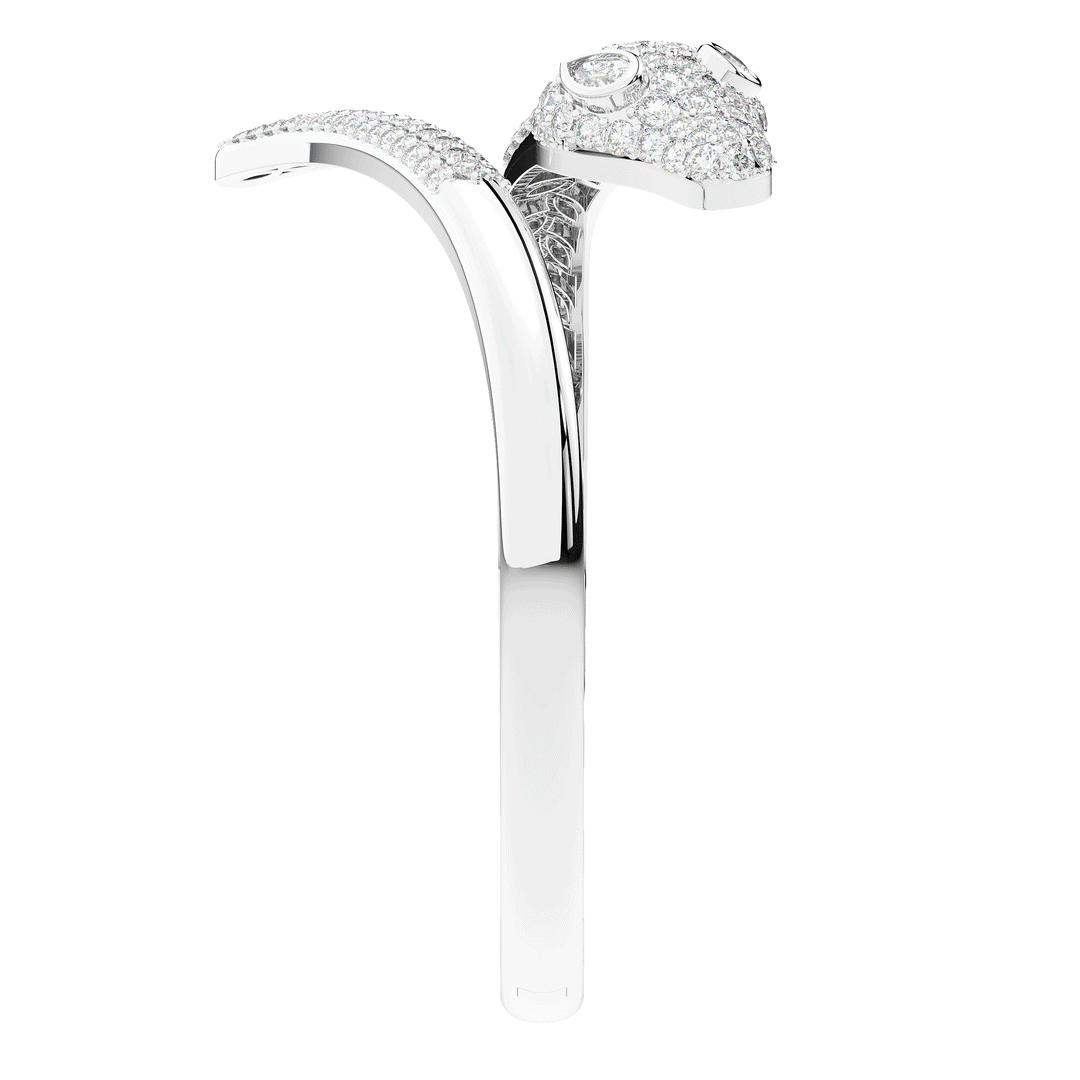 3.75CT.TW ROUND AND PEAR LAB DIAMOND SNAKE BANGLE - Nazarelle
