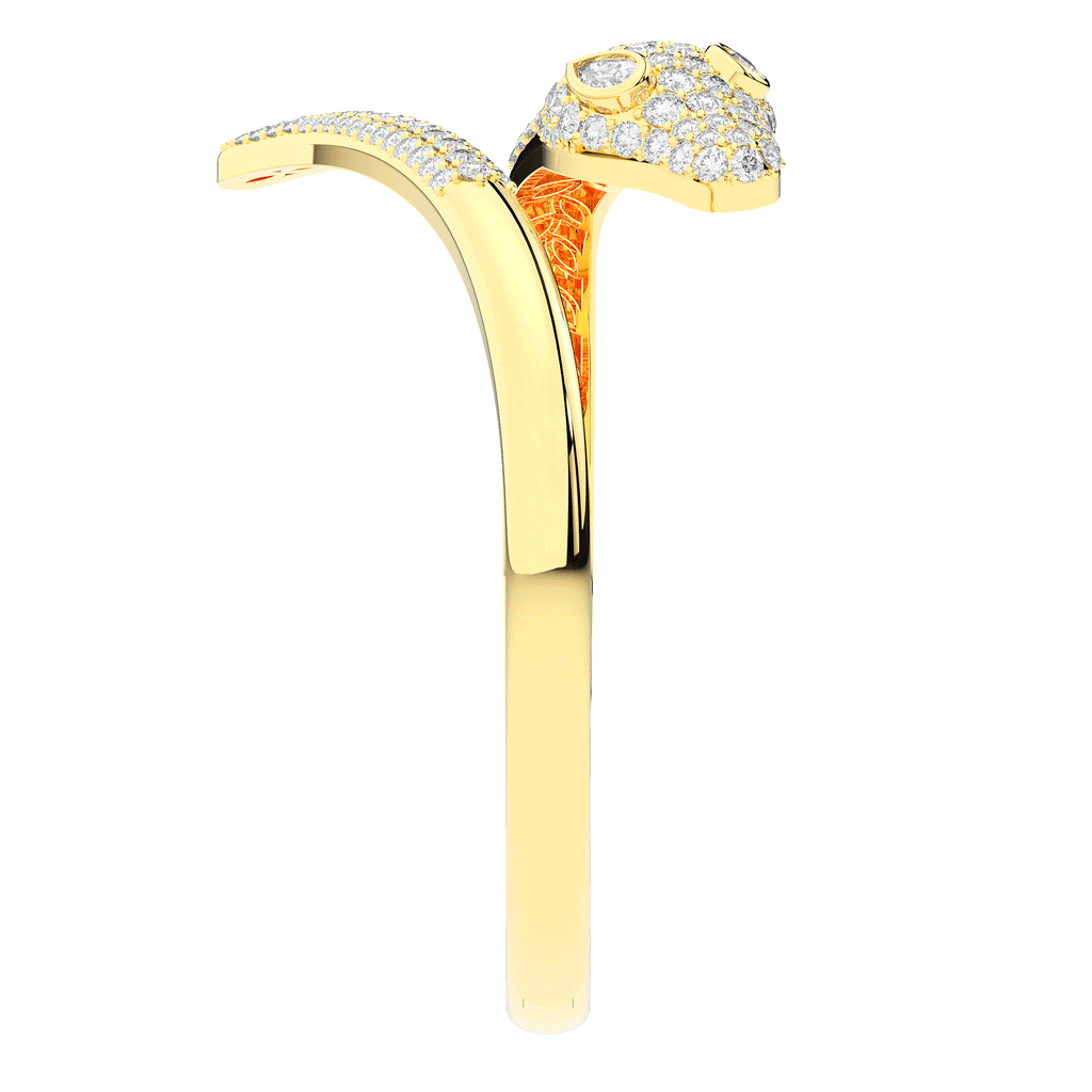3.75CT.TW ROUND AND PEAR LAB DIAMOND SNAKE BANGLE - Nazarelle