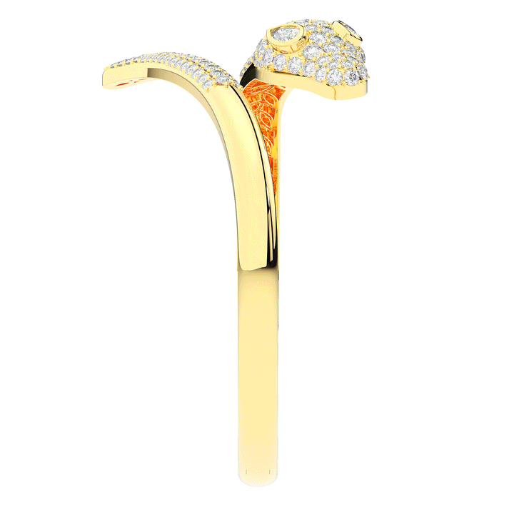 3.75CT.TW ROUND AND PEAR LAB DIAMOND SNAKE BANGLE - Nazarelle