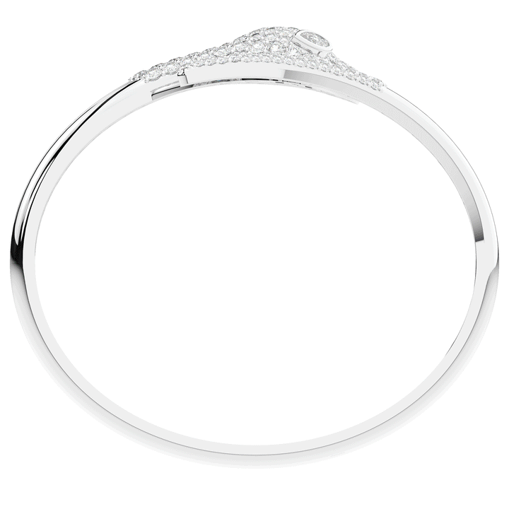 3.75CT.TW ROUND AND PEAR LAB DIAMOND SNAKE BANGLE - Nazarelle