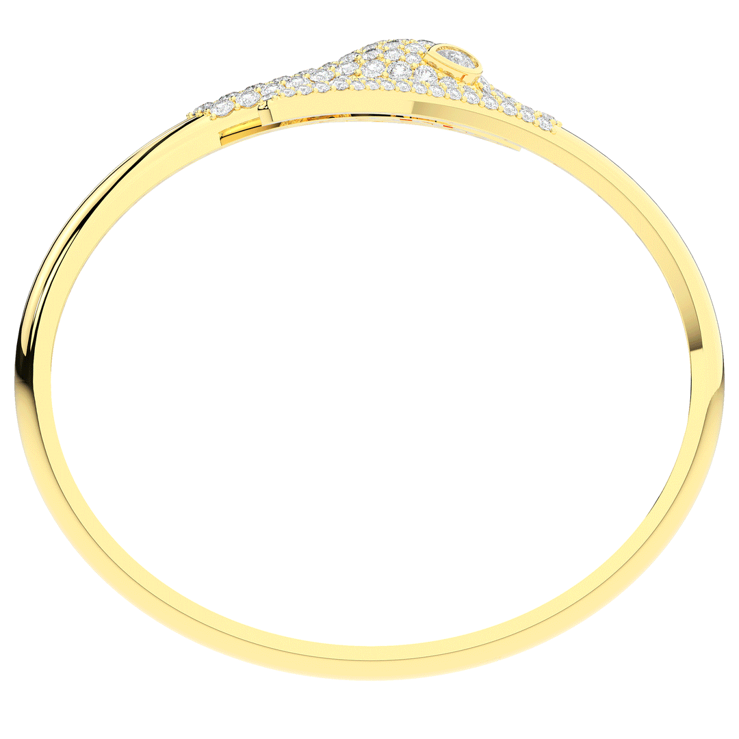 3.75CT.TW ROUND AND PEAR LAB DIAMOND SNAKE BANGLE - Nazarelle